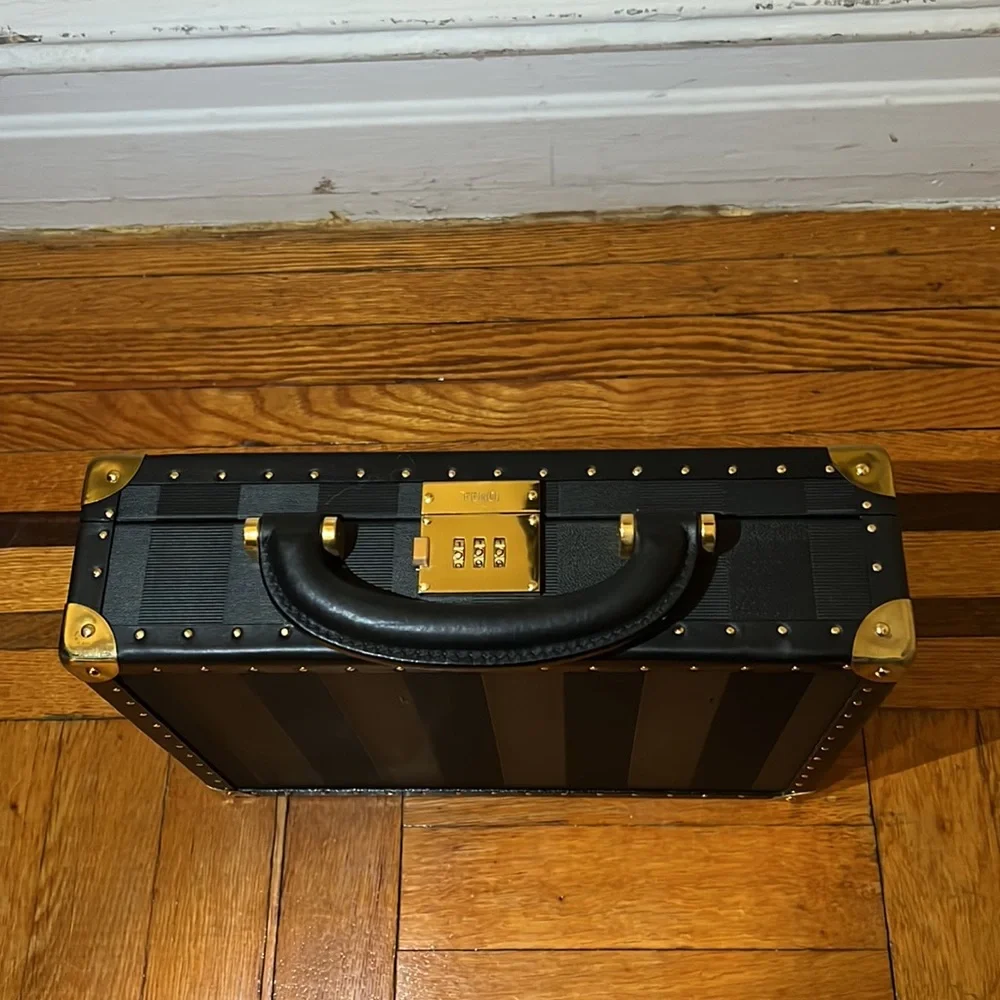 Fendi vintage unisex FF Pequin logo monogram trunk briefcase bag